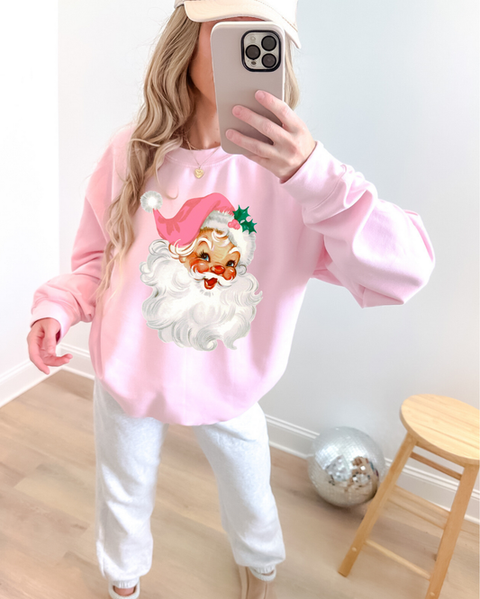 Pink Santa Crewneck Sweatshirt