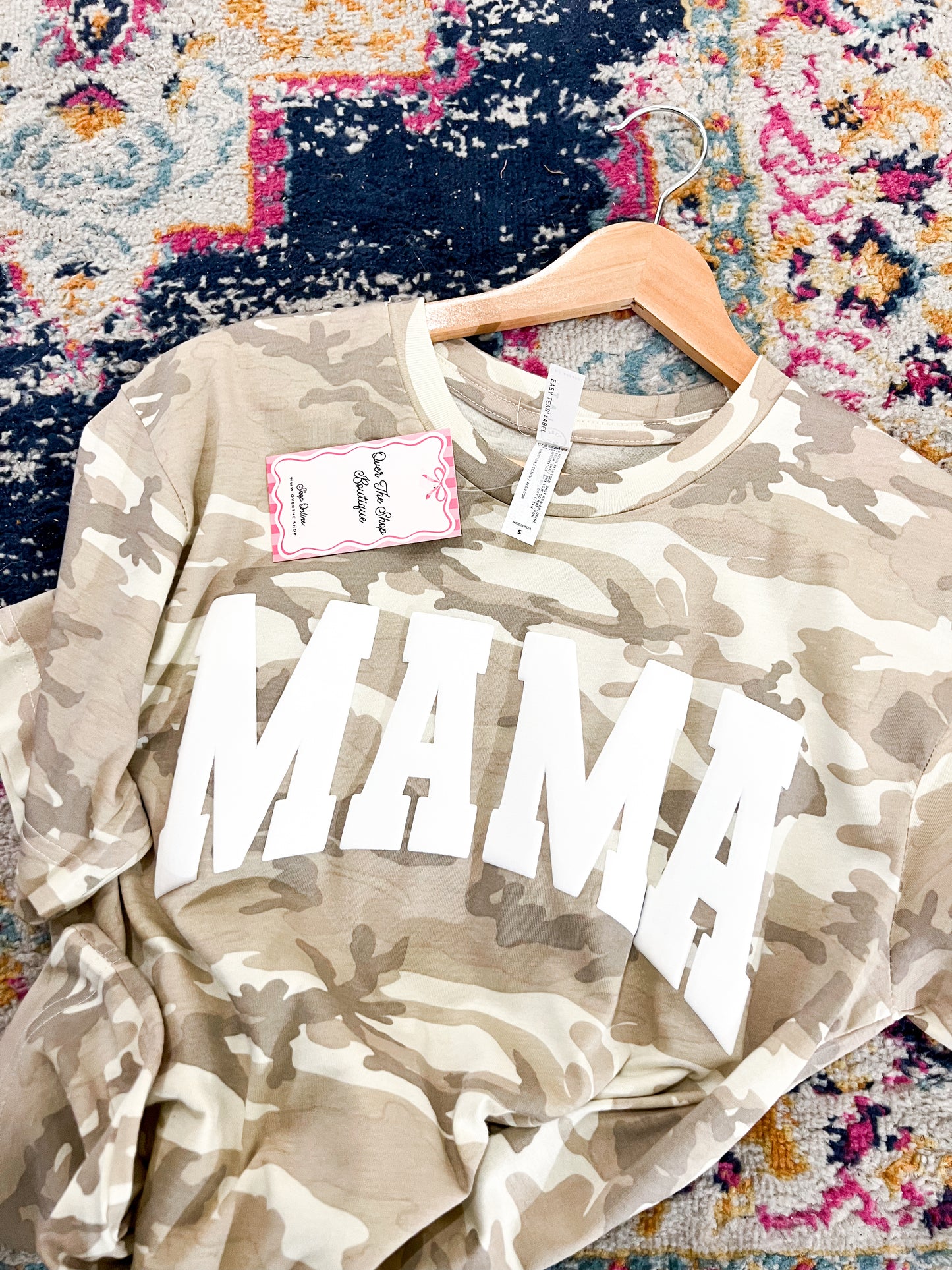 Mama Camo Puff Print Graphic Tee