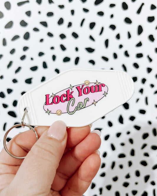 Lock Your Car Motel Keychain