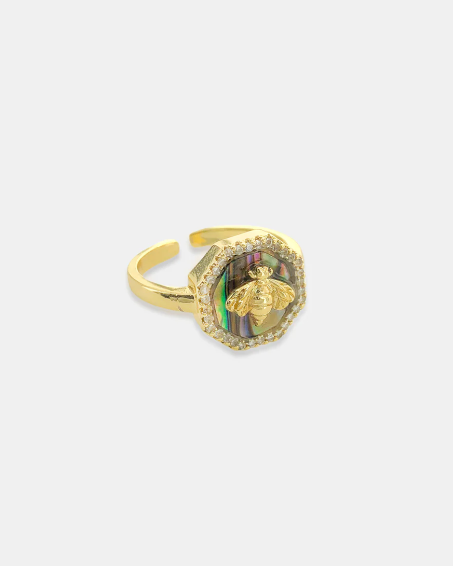 Natural Stone Bumblebee Ring