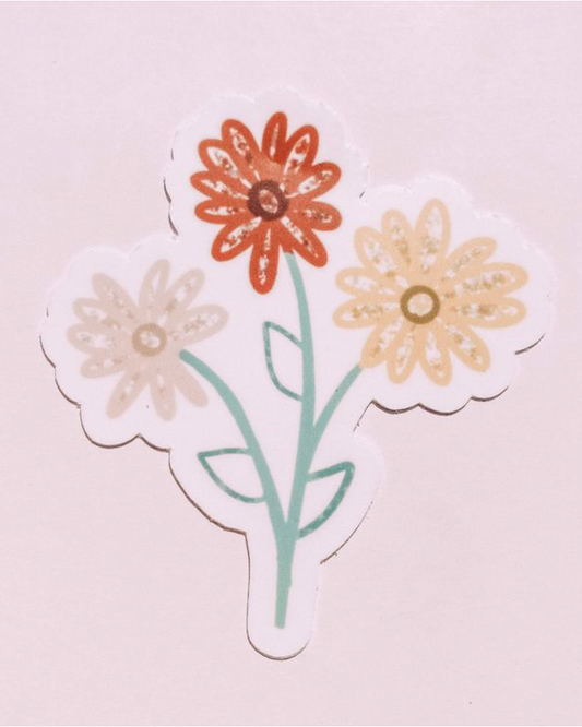 Pink, Red, Yellow Flower Bunch Sticker