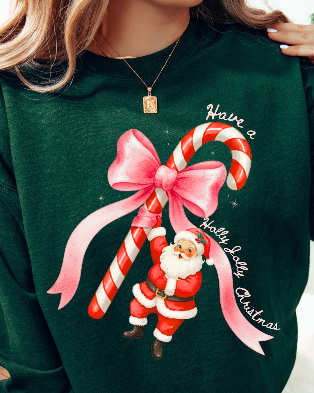 Candy Cane Santa Crewneck Sweatshirt