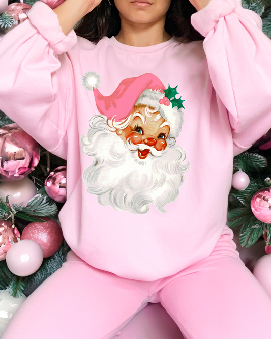 Pink Santa Crewneck Sweatshirt