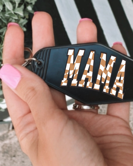 Mama Checkered Motel Keychain