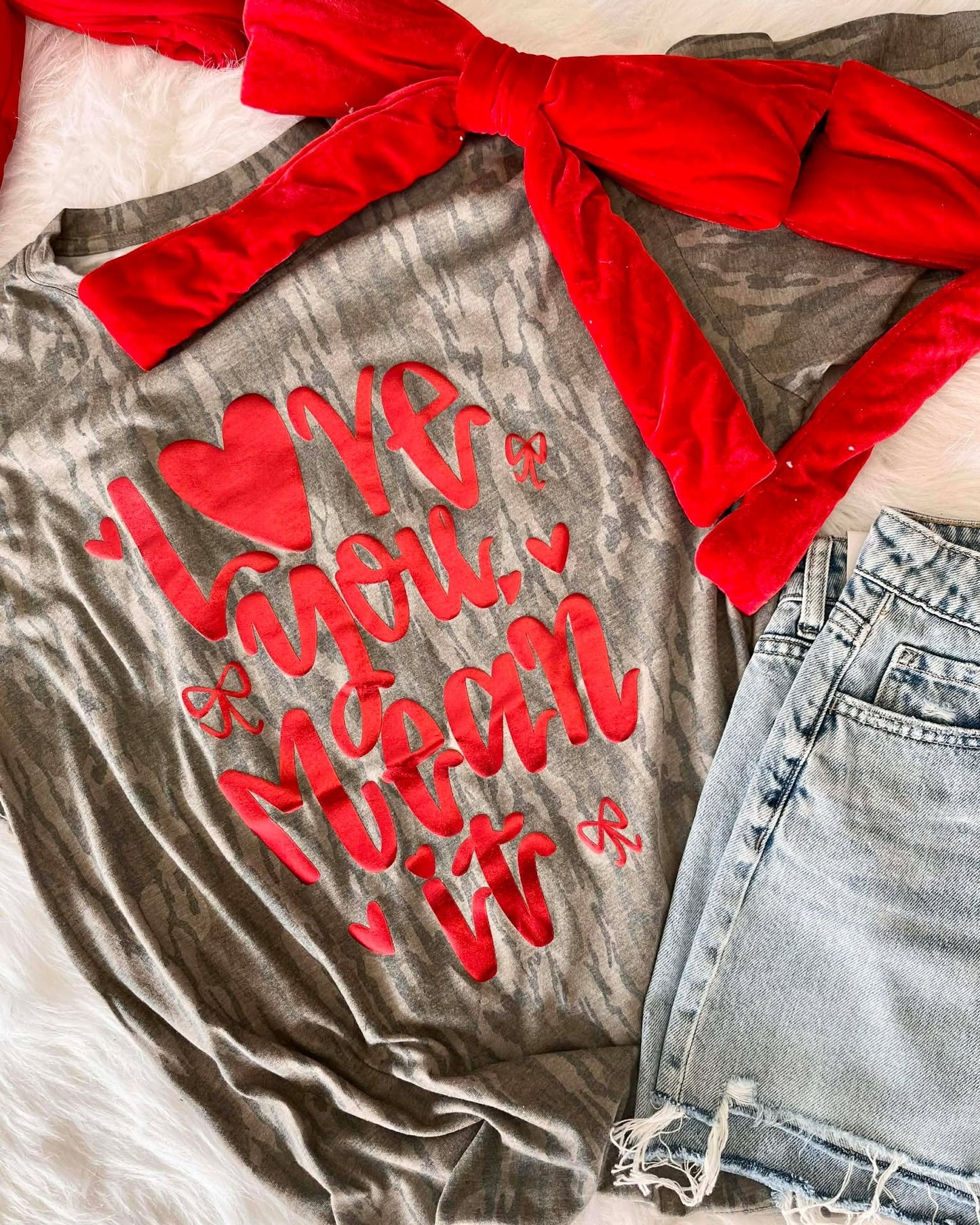 Love You Mean It Camo Graphic T-Shirt
