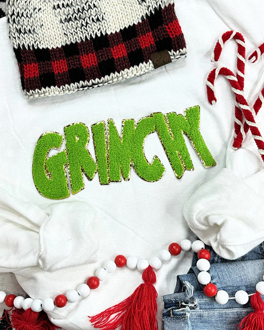 Green Holiday Patch Crewneck