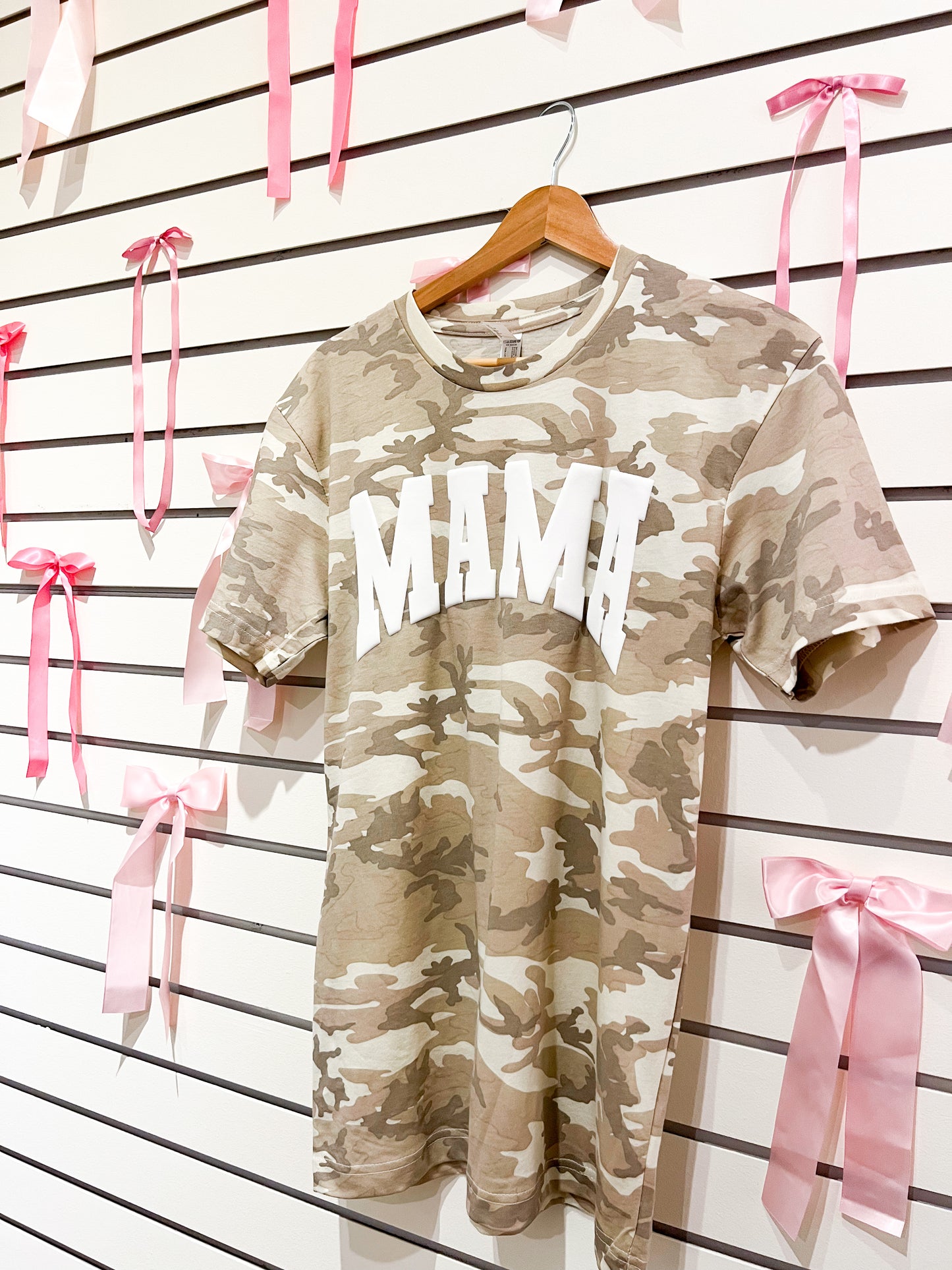 Mama Camo Puff Print Graphic Tee