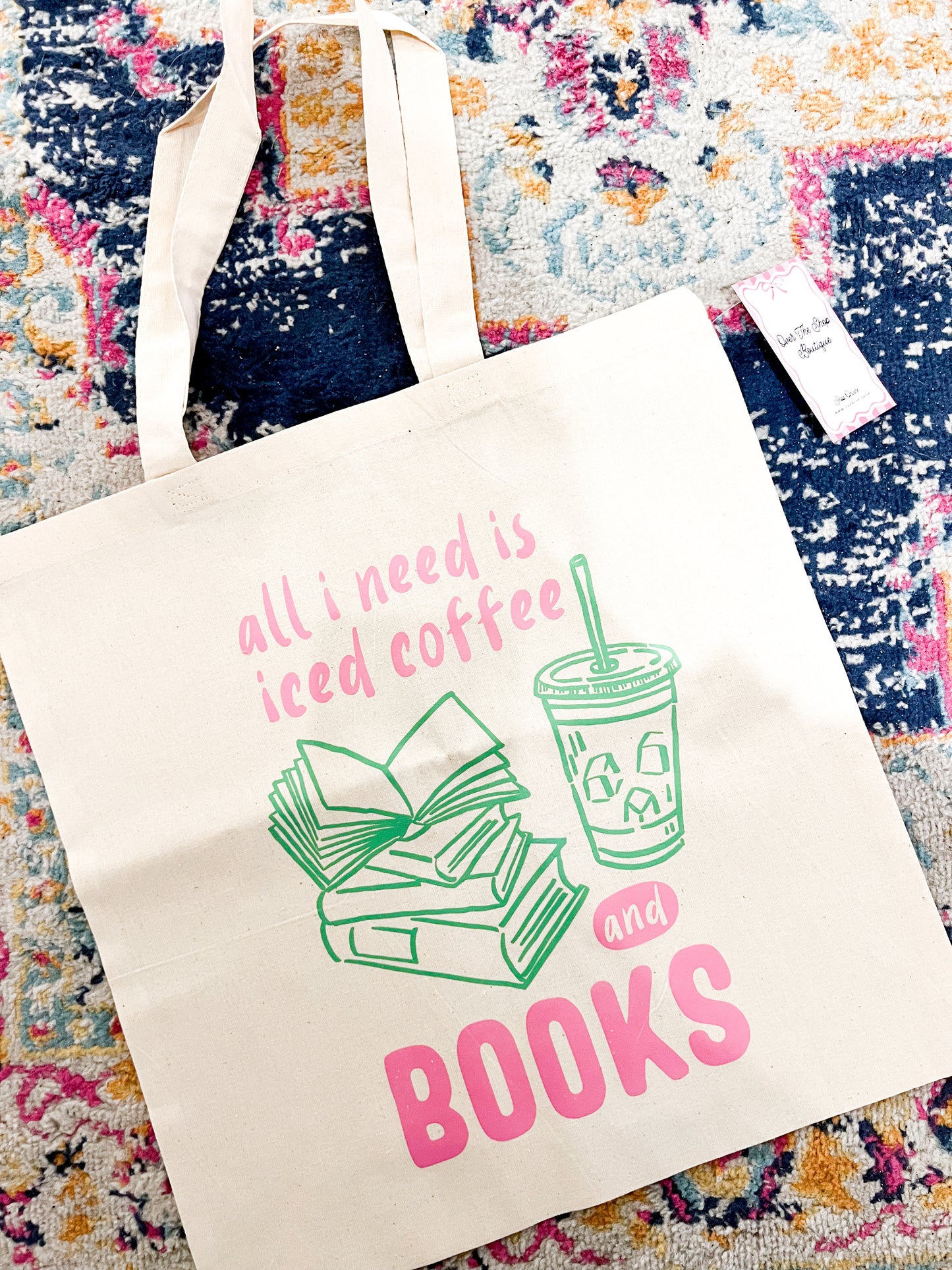 Iced Coffee and Books Tote Bag