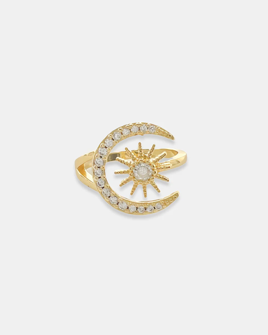 Moon & Starburst Ring