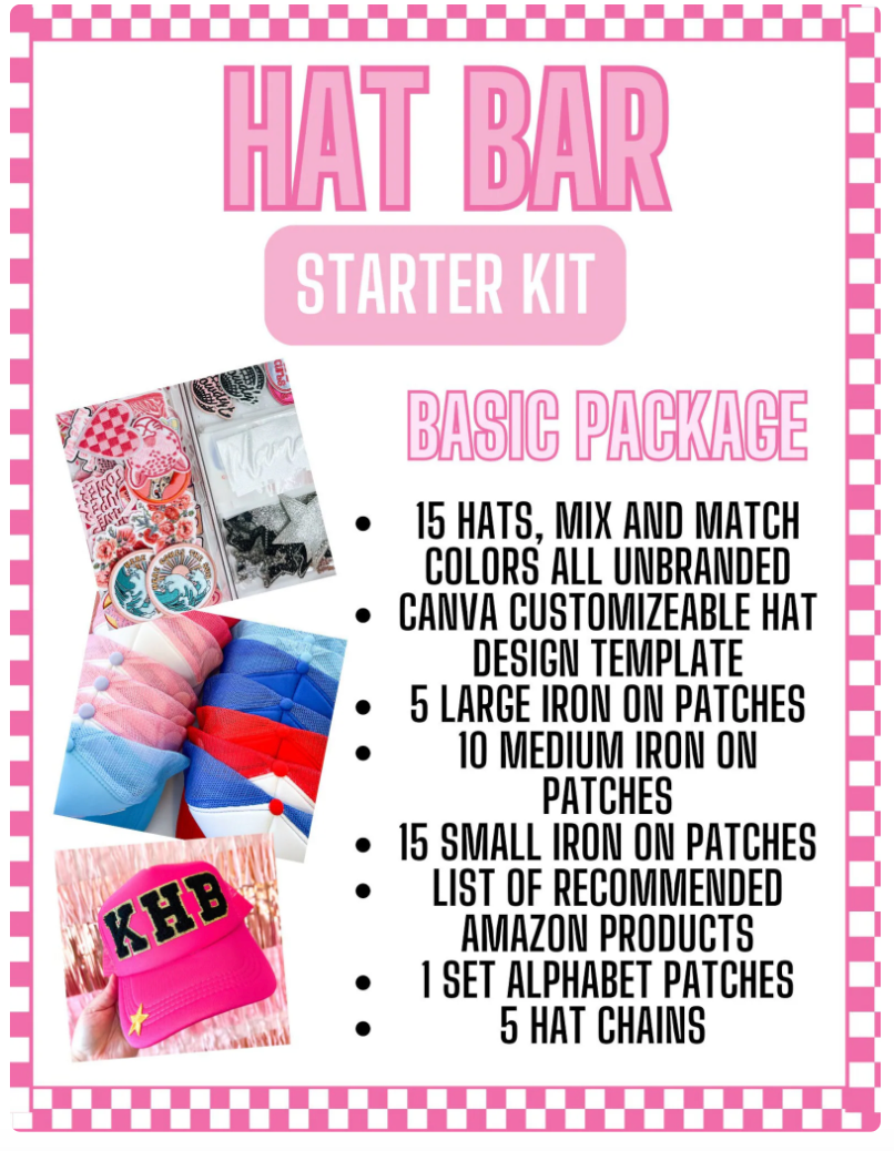 Custom Trucker Hat Bar Starter Kit Package DIY Boutique Mobile Hat Bar Party Event