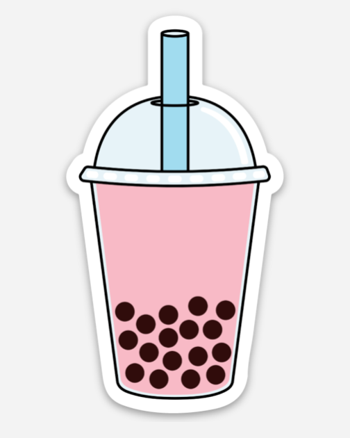 Pink Boba Sticker